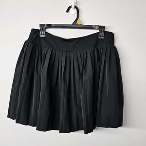 Stretch The Rules Womens Large Black Pleated Athletic Skort with Built-in Shorts